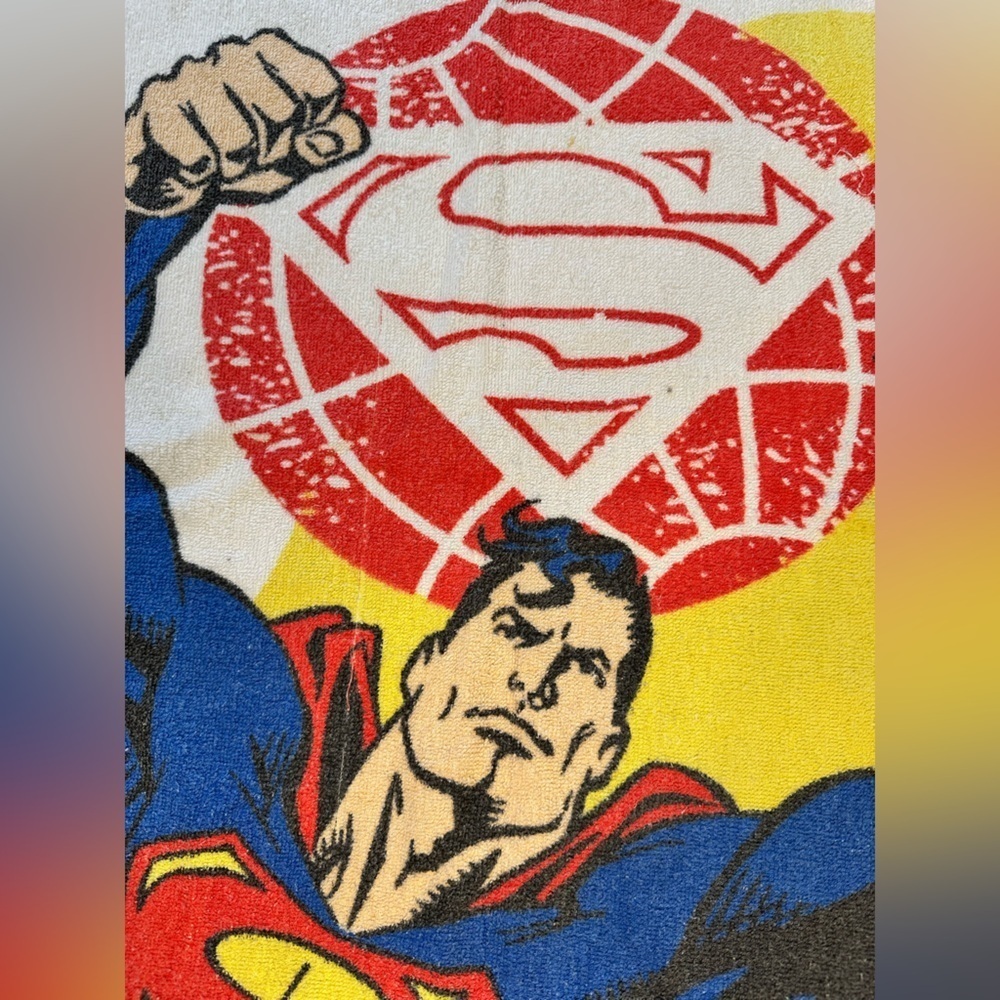 Superman Graphic Towel 1990's Superman Beach Towel RARE - Picture 5 of 12